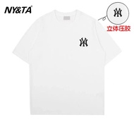 เสื้อยืด3d สามมิติสำหรับทั้งหญิงและชายของแท้ MLB Ny เสื้อยืดคู่รักฤดูร้อนคอกลมคู่รุ่นพื้นฐานขนาดเล็ก