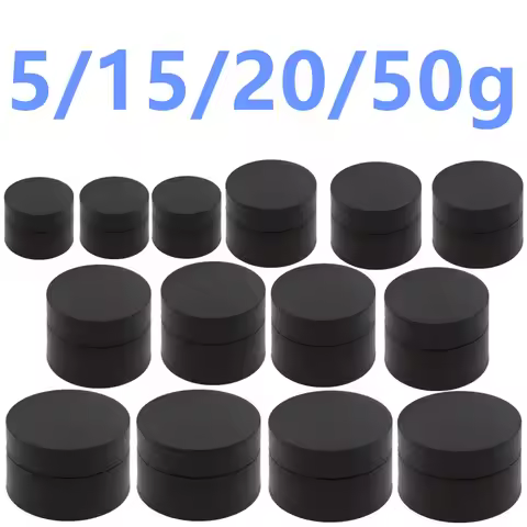 3g 5g 10g 15g Double Layer Thickening Jar Black Plastic Empty Makeup Jar Pot Travel Cream Cosmetic C