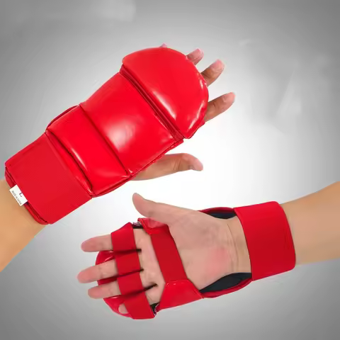 1 Pair Karate Finger-Separated Training Gloves Sanda Taekwondo Boxing, Fitness Training Gloves Boxin