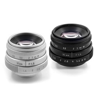 MINI 35mm F1.6 APS-C Manual Focus MF Prime camera Lens + C-ring Mount for Canon EOS Nikon 1 Fuji C-F