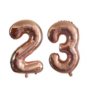 2pcs 32inch Rose Gold Balloon Number Banner 18 25 30 40 50 60 Birthday Party Decoration Kids Adult A