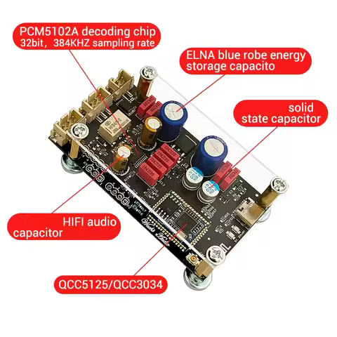 ZK-QCC QCC5125 QCC3034 Bluetooth 5.1 lossless decoder board APTX LDAC audiophile grade