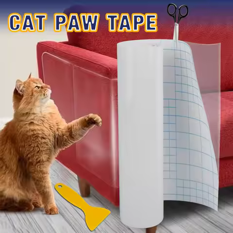 Cat Scratch Deterrent Tape Furniture Protectors From Cats Transparent Self-Adhesive Pet Training Tap