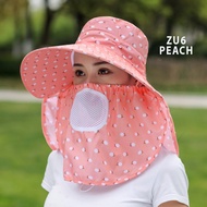 TOPI PANTAI WANITA LEBAR KOREA KEKINIAN WOMAN CAPS LIPAT CADAR PENUTUP WAJAH ANTI UV VISOR PANCING /