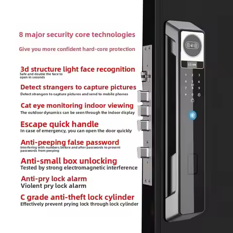 New with Video Doorbell 3D Automatic Smart Facial Recognition Lock Combination Lock Household Finger