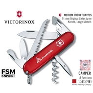 【FSM KNIVES】Victorinox Swiss Army Knives - Medium Pocket Knife 91 mm  - Camper Red Camping 13 Functi