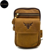 Rush Rider Leather Phone Bag Cowhide Leather Pouch Waist Bag Handphone Bag Kulit Sling Sandang Silan