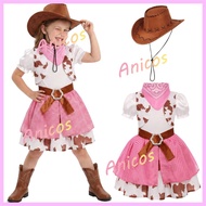 Girls Pink Cowgirl Dress Set - Perfect for Halloween & Parties