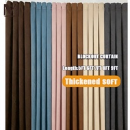 5-9FT Blockout High Quality Dimmer Bedroom Curtains Thickened Beige Grey Pink Modern Ring Curtain