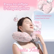 26x36cm Cinnamoroll Inflatable Pillow - Portable Travel Neck Support w/ One-Press Inflation, Leakpro