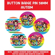 BUTTON BADGE SAFETY PIN - AUTISM KID