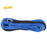 3/16 inch x 50 inch 7700 LBs Synthetic Winch Line Cable Rope with Protection Sleeve for ATV UTV (Blu