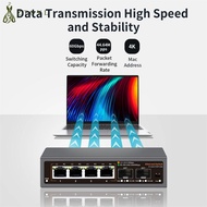 2.5Gbps Ethernet Switch 4 Port 2500Mbps Network Switcher 2 Port 10G SFP+ Slot Home Lab Hub Internet 
