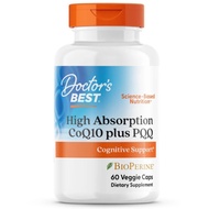 Doctor's Best, High Absorption CoQ10 plus PQQ, 20 mg, 60 Veggie Caps