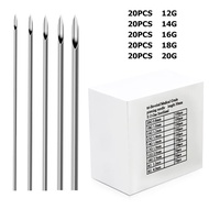 100PCS Mixed Size Piercing Needles 12G 14G 16G 18G 20G Sterile Body Piercing Needles For Tattoo Perm