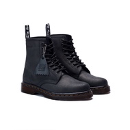 Mancow High Boots Crazy Horse Black Men's Formal Shoes Wanita Genuine LeatherOriginal