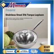 FREEMIR Stainless Steel 316 Frypan 24cm / Frypan 28cm / Stainless Steel Wok 316 A35901 A35904