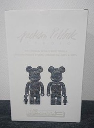 [現貨]全新 BE@RBRICK  Jackson Pollock Studio CHROME Ver. 100% & 400%