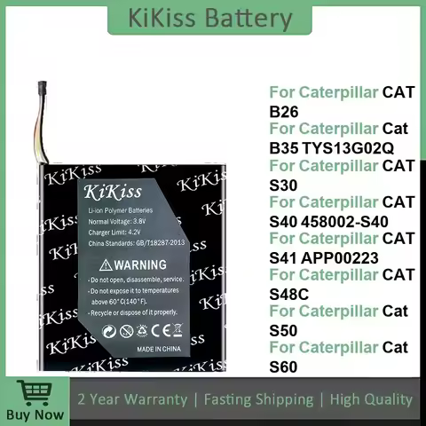 Battery For Caterpillar CAT B26 B35 TYS13G02Q S30 S40 458002-S40 S41 APP00223 S48C S50 S60/61/62/Pro