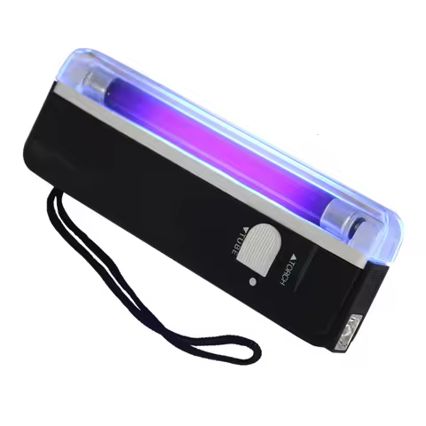 2 in 1 portable UV lamp fake money detector hand-held LED flashlight counterfeit currency detector c