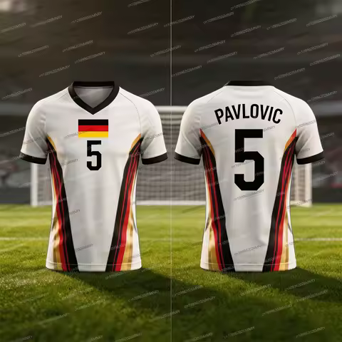 25/26 Germany PAVLOVIC Jersey Summer Men Jersey Sports Training Uniforms Jersey Breathable Motorcycl