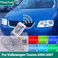 RGB multi-color RF Remote Control Rings DRL LED Angel Eyes Kit DIY Retrifit For Volkswagen VW Touran