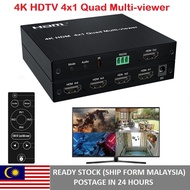 4k HDTV Quad Multi-viewer 1080P 60Hz 4 Channels Screen Split HDTVSeamless Switcher 4x1 Multiviewer for PS4 Camera Laptop