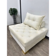 VC GOLD LEG MODERN TATAMI TOFU SOFA 1 SEATER VELVET LAZY SOFA