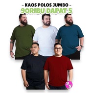 PAKET HEMAT 90RIBU DAPAT 5 KAOS POLOS JUMBO PRIA | KAOS POLOS JUMBO | KAOS POLOS BIG SIZE