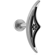 ASTM F136 Titanium Halloween Piercing Jewelry 16G 8mm for Helix Conch Flat,Threadless