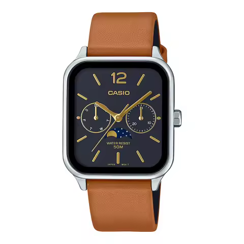 CASIO MTP-M305L Men's Casual Dress Watch, Multifunction with Moon Phase Display, 50M Water Resistant