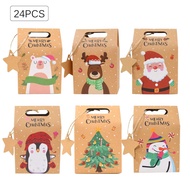 24pcs Christmas Gift Bags with tag party Paper bag Party Favor Bag Treat  Candy Goodie Bags