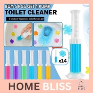 【1PCS 14 PUMP】Korean Flower Toilet Gel Toilet Push Type Scrubble Bubble Cleaner Fragrance Pewangi Ta