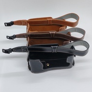 XE1 XE2 PU Leather Half Camera Case For Fujifilm X-E1 X-E2 Camera Screen Grip Protect With Hand Stra