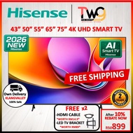 [FREE SHIPPING + 2 GIFT] Hisense ( 43" / 50" / 55" 58" 65" ) 4K Ai Smart UHD LED TV DTS I GAME MODEI