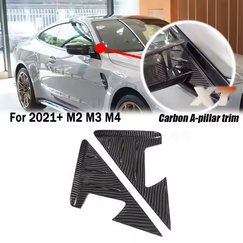 M2 M3 M4 For BMW 2021+ G87 G80 G81 G82 G83 Dry Carbon Fiber A-Pillar Trim Cover Anti-Collision Beam 