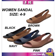 JR Women Cross Flat Sandals For Women | Sandals Selipar Perempuan | Flat Selipar Wanita 8668