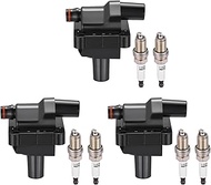 BDFHYK 3 Ignition Coil Pack UF137 and 6 Iridium Spark Plug 6341 Compatible with Mercedes-Benz 300CE 