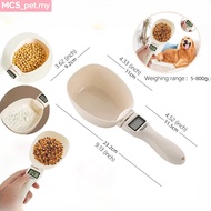 MCS pet Portable LCD Digital Pet Food Measuring Spoon Scale High Precision 800g / 1g Gram Scoop