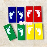 4 Educational Wooden Block Running Toys for Children 10x20x2 cm – Train Motor & Agility