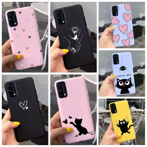 Couple Outfit Phone Case For OPPO Realme 6 Realme 7 Pro Case Cute Cat Soft Back Cover For Realme 6 P