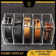 5 Slots Acrylic Belt Organizer Rack Storage Necktie Holder Belt Storage Display Clear Multifunction