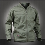 Men's khaki demin plain form turtleneck elegant fashion. Jacket M03