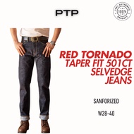 Red Tornado Taper Fit 501CT Selvedge Denim Jeans Men's Sanforized Jean Casual