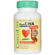 ChildLife, Pure DHA Chewable! Natural Berry Flavor, 90 Soft Gel Caps