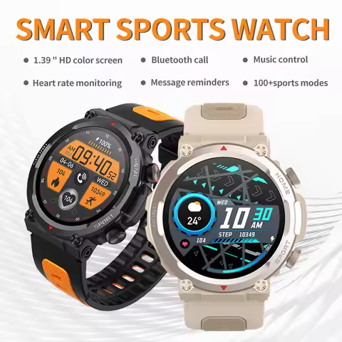 1.39 Inch Outdoor Sports Smart Watch Men Bluetooth Call Voice Assistant Heart Rate Monitoring Fitnes