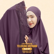 Telekung Premium Lycra Sulam Lace Vietnam material sejuk selesa (set telekung dan kain)