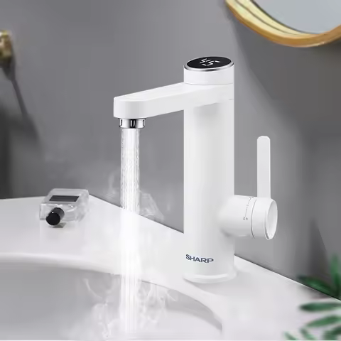 3400W Electric Water Heater Hot Water Faucet 2 in 1 Basin Tap Tankless Geyser 220V Instant Water Hea