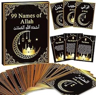 99 Names of Allah Flashcards Quran Verses Asma UI Husna Cards Eid Al Adha Learning Cards in Arabic a