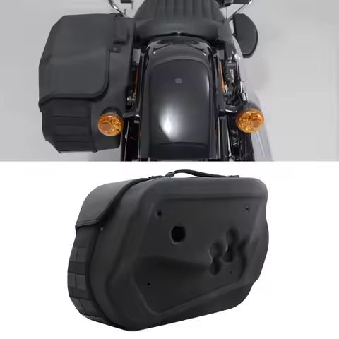 Saddlebag for harley Softail Slim FLSL Standard 2017 to 2023 Motorcycle Leather PE Side Bag 19.5L Lu